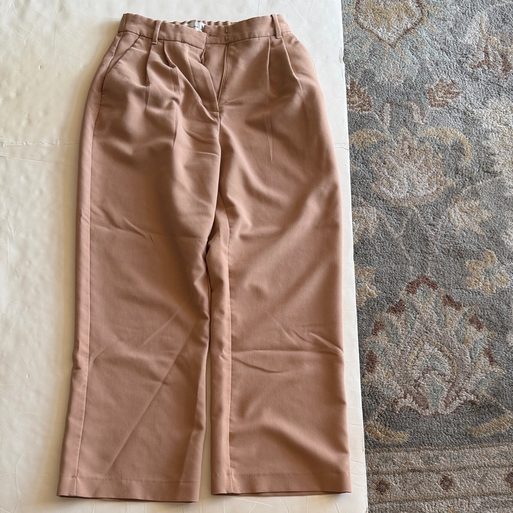 Abercrombie & Fitch Wide-Leg Pants in Blush Tan